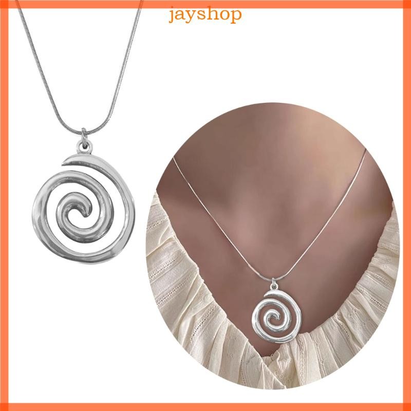 Fashionable Swirl Pendant Necklace Adjustable Length Neckchain Elegant Accessory