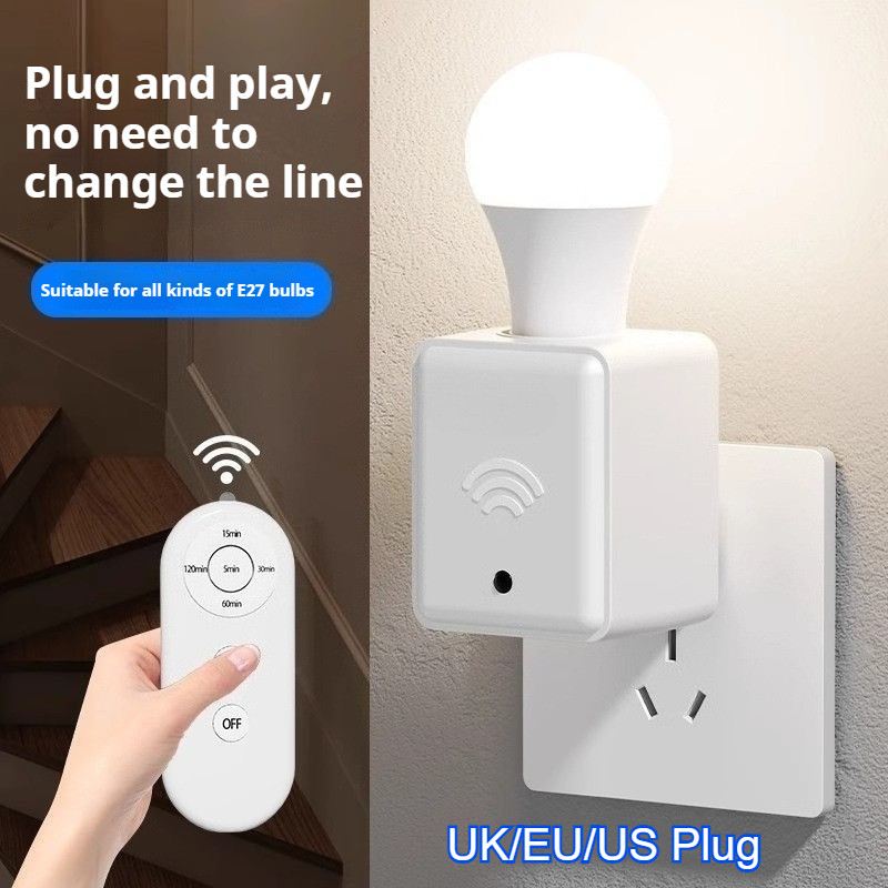 US EU UK Plug E27 ไร้สายสมาร์ทรีโมทคอนโทรลโคมไฟหัวซ็อกเก็ตโคมไฟฐานสมาร์ทสวิทช์สําหรับไฟบ้าน