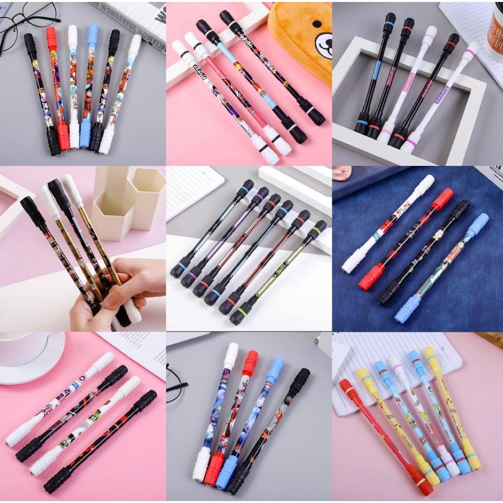 TSB NON-Light Spinning Pen Original Anime Spinning Pen Light Balance Pen Oily Pen Fingers ยืดหยุ่น