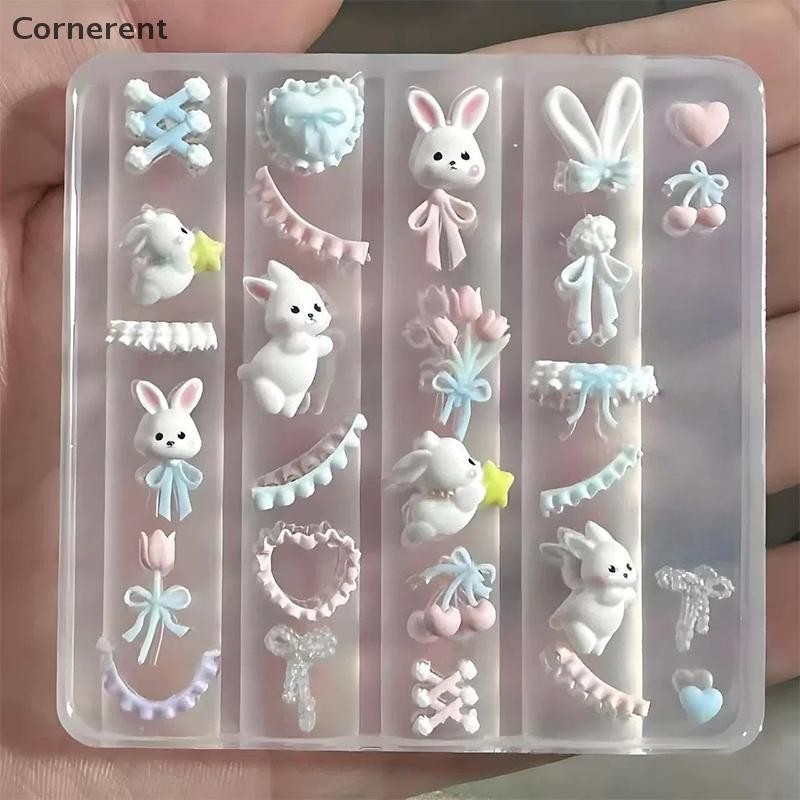 [VI] ลูกไม้ Bowknot Bunny 3D แม่พิมพ์ซิลิโคนตกแต่งเล็บเล็บ DIY ออกแบบซิลิโคนเล็บแม่แบบเล็บแม่พิมพ์ TH