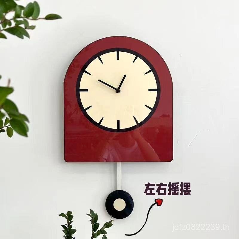 นาฬิกาในครัวเรือนยุคกลางนาฬิกาแขวนห้องนอนรูปแบบใหม่เจาะฟรีครีมเรียบง่ายเงียบสไตล์นาฬิกานาฬิกาแขวนห้อ