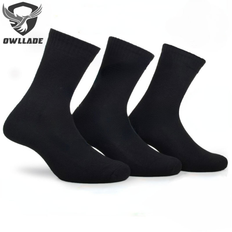 Owllade ถุงเท้าทํางานผู้ชาย สีดํา G07 2T