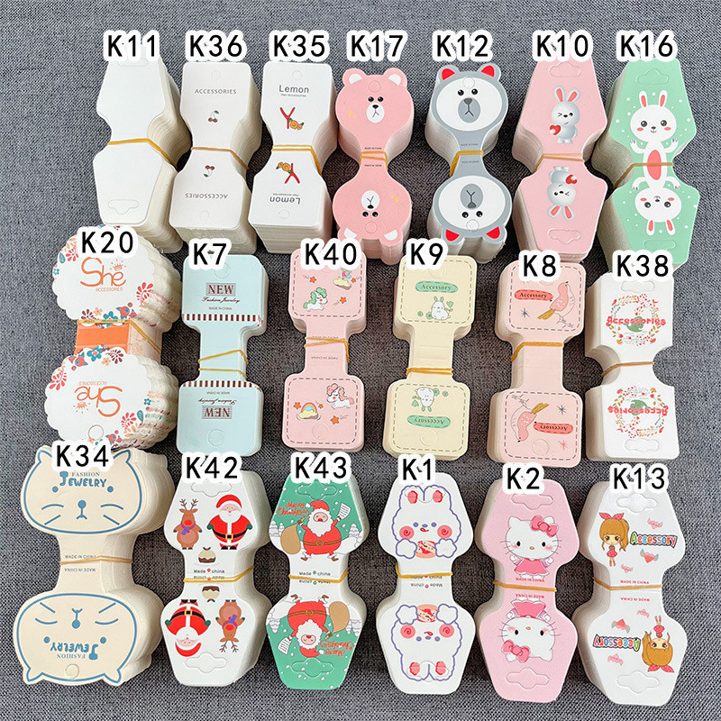 100ชิ้น/แพ็คพับผมเชือกแสดงบัตรสร้อยคอเครื่องประดับบรรจุภัณฑ์การจัดเก็บบัตร