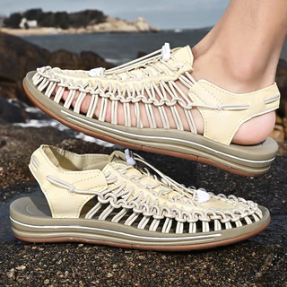【🚀 1-2 วันรับสินค้าเลย】35-44 รองเท้าถัก​เชือก​รัดส้นสไตล์ Keen Sandal รองเท้าเที่ยวชายหาด เดินป่า ทำงาน พื้นนุ่ม