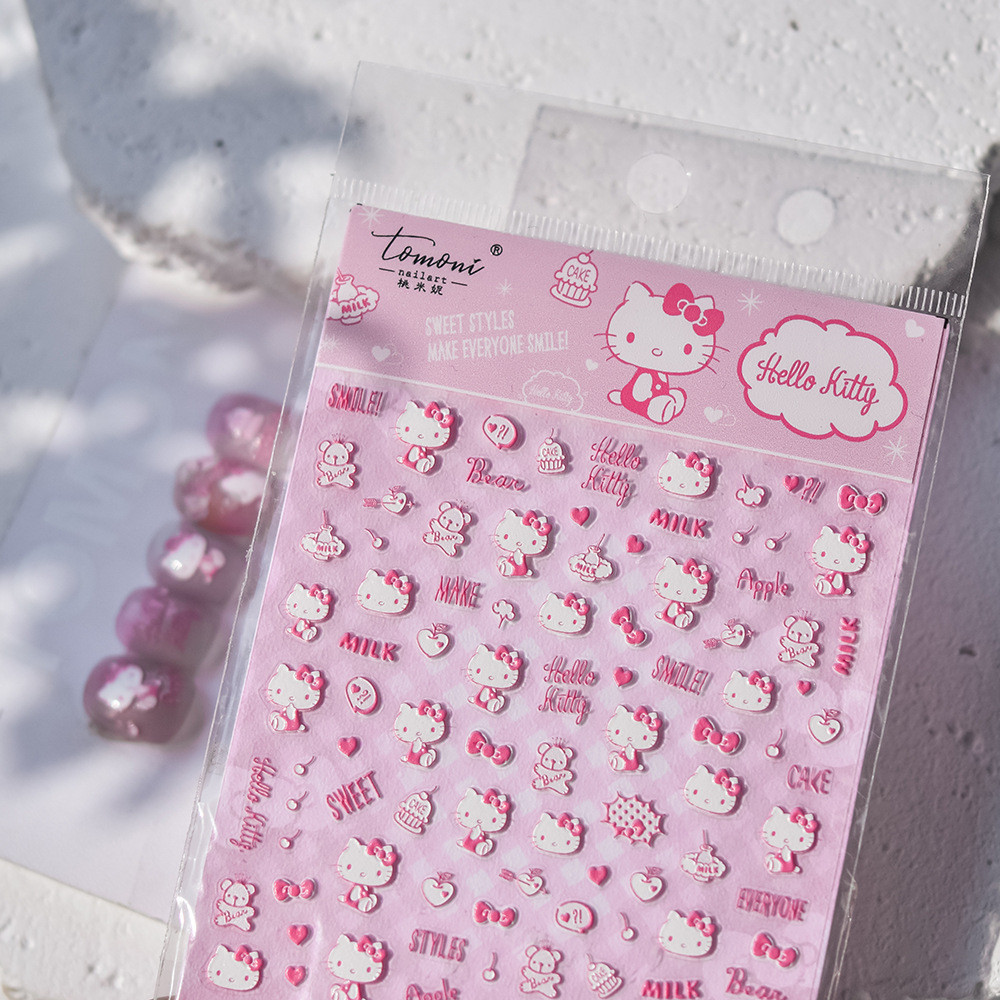 [Meow.Sensei] Sanrio & tomoni Cooperation Style Embossed Nail Sticker ของแท้ Co-Branded SAN Series 067 Kitty Cat