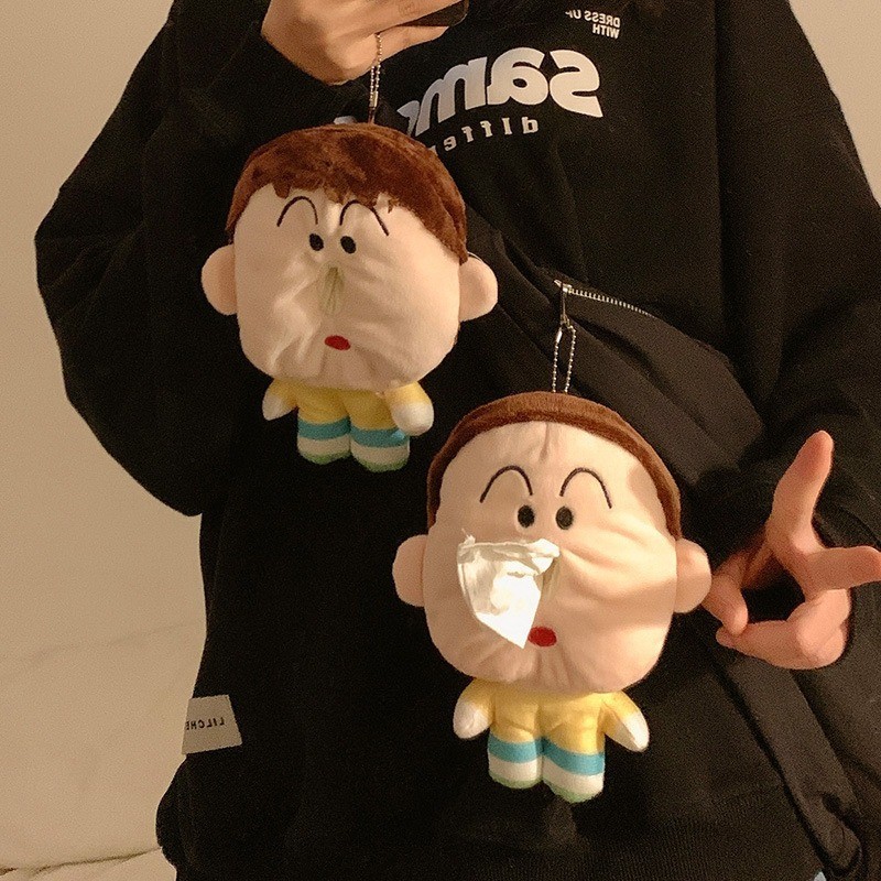 Anime Crayon Shin-Chan Boochan กล่องกระดาษทิชชู Originality ตุ๊กตาตุ๊กตาตลกออกแบบตุ๊กตาตุ๊กตาพวงกุญแจกระเป๋าคู่จี้
