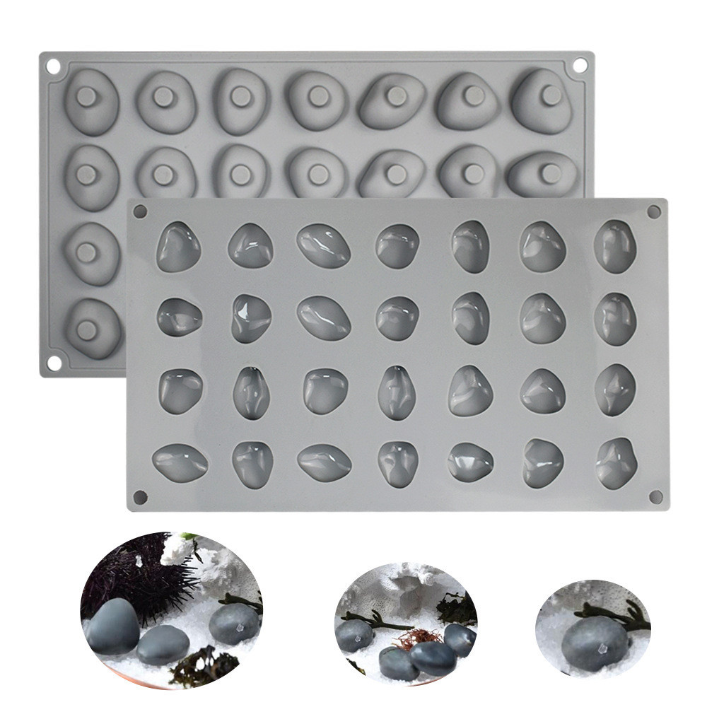 แม่พิมพ์ซิลิโคนกรวดขนาดเล็กพิเศษรูป Pebble Liver Creative Cold Cut Chestnut Pebble Liver Stone Pebbl