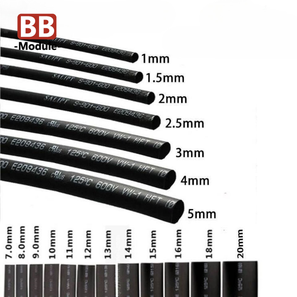 ท่อหดความร้อนฉนวนกันความร้อนสีดํา 1-10 มิลลิเมตร ความร้อนหดกา