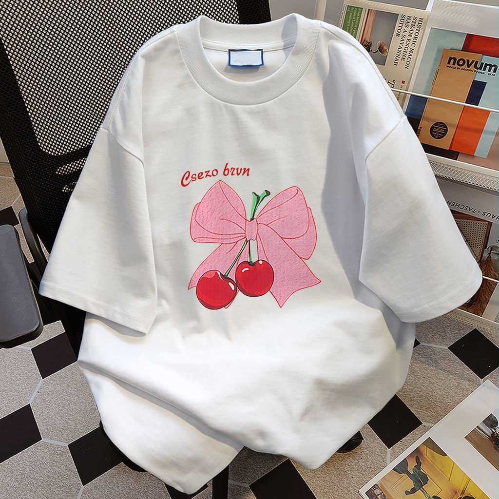 ​COD✅ (กรุงเทพจัดส่งสินค้า)BOOM Shop  เสื้อเชอรี่ oversize ลายการ์ตูน summer top ผ้านิ่ม ใส่สบาย T1818