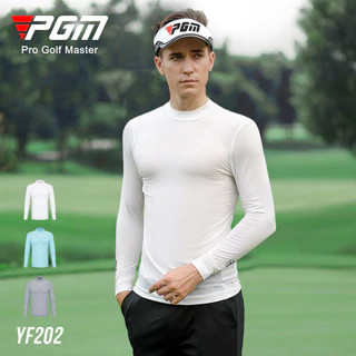PGM YF202 ชายเสื้อกอล์ฟกันแดดพิมพ์เสื้อแขนยาวเย็นน้ำแข็งผ้าไหมเสื้อยืดผู้ชายป้องกันรังสียูวี
