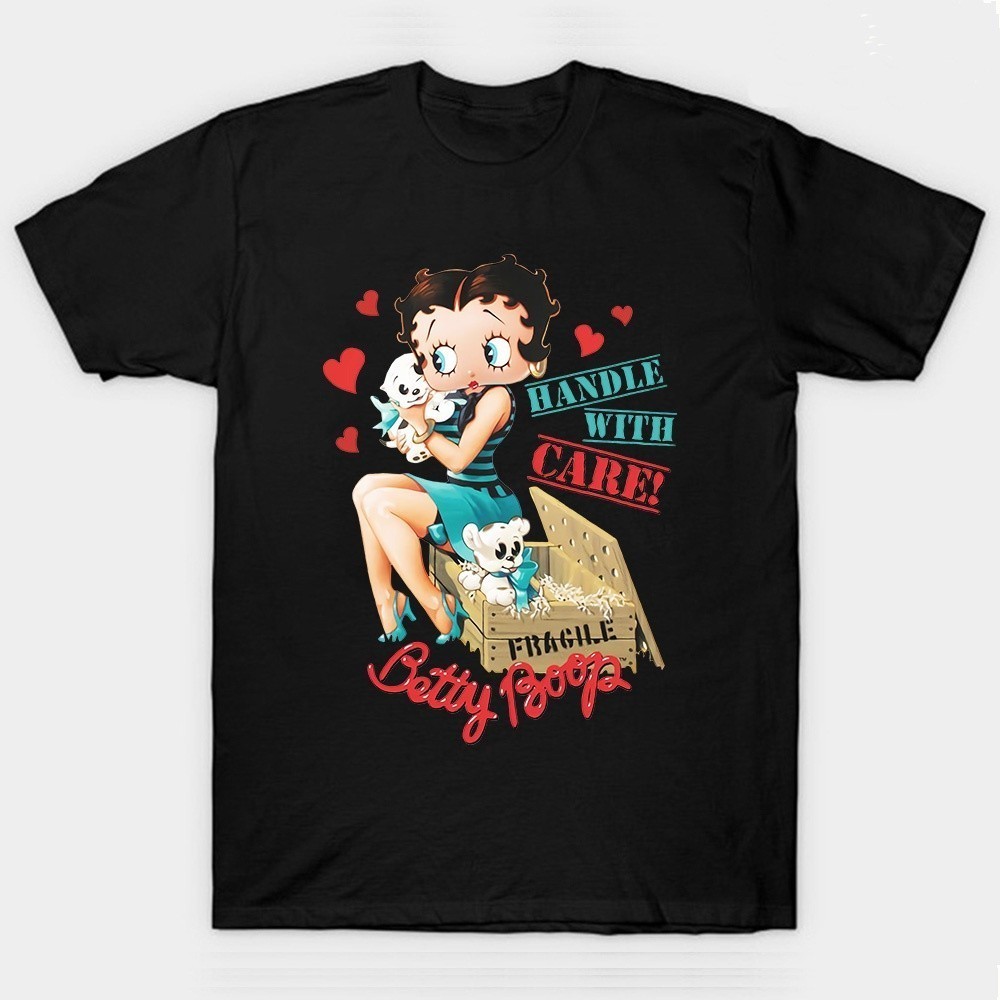 ใหม่ เสื้อยืดสําหรับผู้ชาย♤R.Betty Boop จับกับการดูแลเส ชุดปกติ การ์ตูน เสื้อกีฬา ชีฟอง แฟชั่น