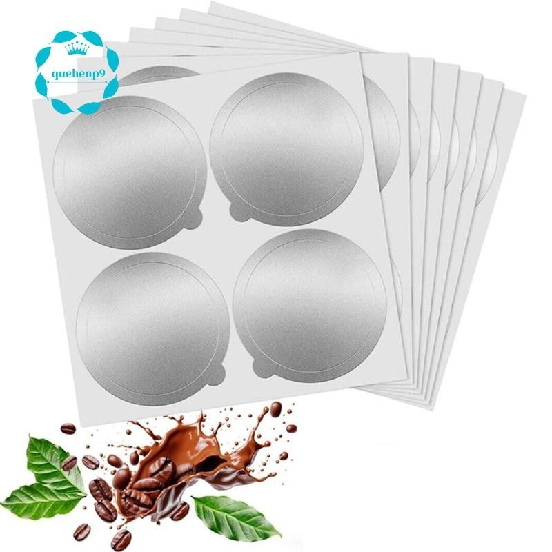 [quehenp9]ฝาปิดอลูมิเนียมฟอยล์สําหรับ Reusing Nespresso Capsules - สําหรับ Vertuoline และ Vertuo - ฝาครอบกาแฟแบบใช้ซ้ําได้ (100 ชิ้น)
