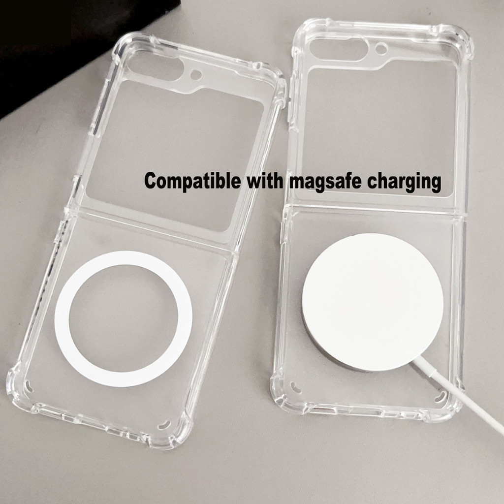 เคสกันกระแทกใส เคสแม่เหล็ก ใช้สำหรับ Samsung Galaxy Z Flip 6 5 4 3 z Fold 6 5 4 3 Z Flip6 flip5 fold6 zflip6 zflip5 - รูปที่ 4