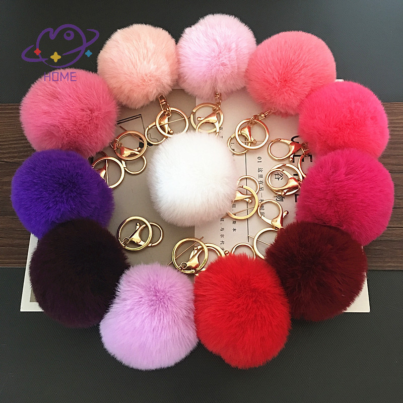 [mayhome] 8 ซม.น่ารัก Key Soft Fluffy Fur Ball พวงกุญแจปุยพวงกุญแจ Trinkets Pom Pom พวงกุญแจผู้หญิงกระเป๋าจี้เครื่องประดับพวงกุญแจ Ch {TH}