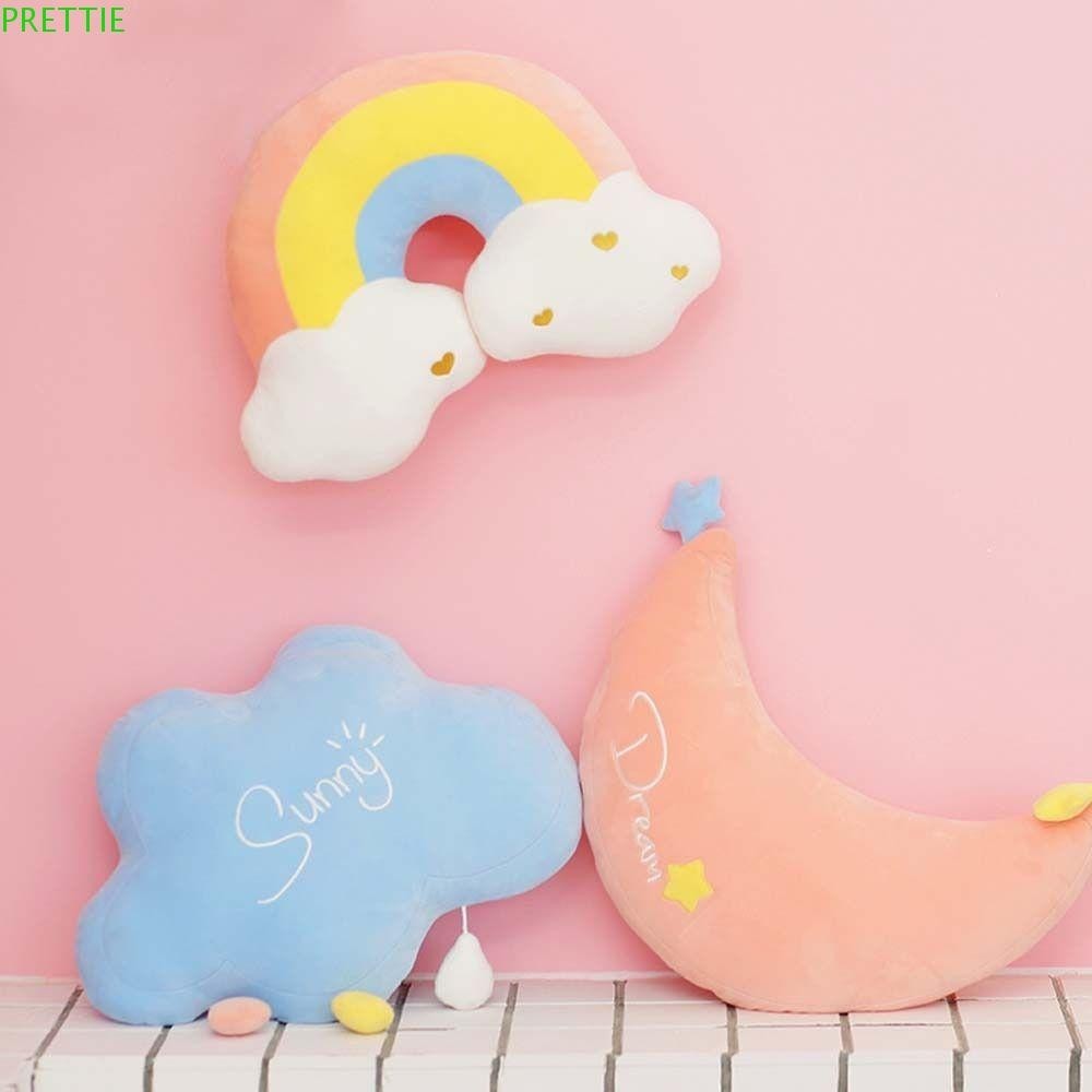Prettie ของเล่นตุ๊กตาสายรุ้งน่ารักเด็กของขวัญโซฟาตกแต่งหัวใจรักเบาะห้าจุดดาวของเล่นนุ่มอาทิตย์โยนหมอน