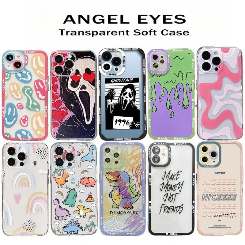 SAMSUNG เคสโทรศัพท์สําหรับsamsung Galaxy S24 S23 S22 S21 Plus Ultra S23FEปกตลกGhost Face Creative TPUใสนุ่มน่ารักอินเทรนด์