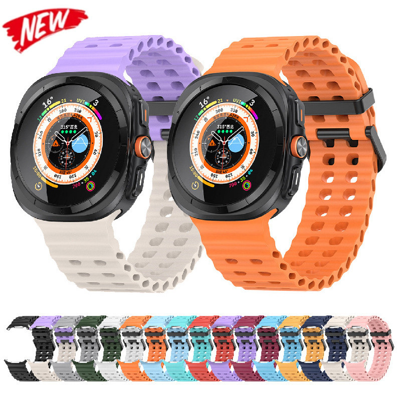 สายรัดสําหรับ Samsung Galaxy Watch Ultra 47 มม.ซิลิโคน Band Soft Sport Correa สร้อยข้อมือสําหรับ Galaxy Ultra 47 MM เปลี่ยนสายนาฬิกา