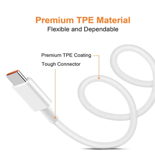 สายชาร์จ Xiaomi 120W สำหรับ Xiaomi 11 12 13 14 Redmi Note 11T 12T 13 Pro POCO X4 X5 สายเคเบิลข้อมูล Xiaomi 6A USB TypeC Fast Charging Cable เข้ากันได้กับ 120W