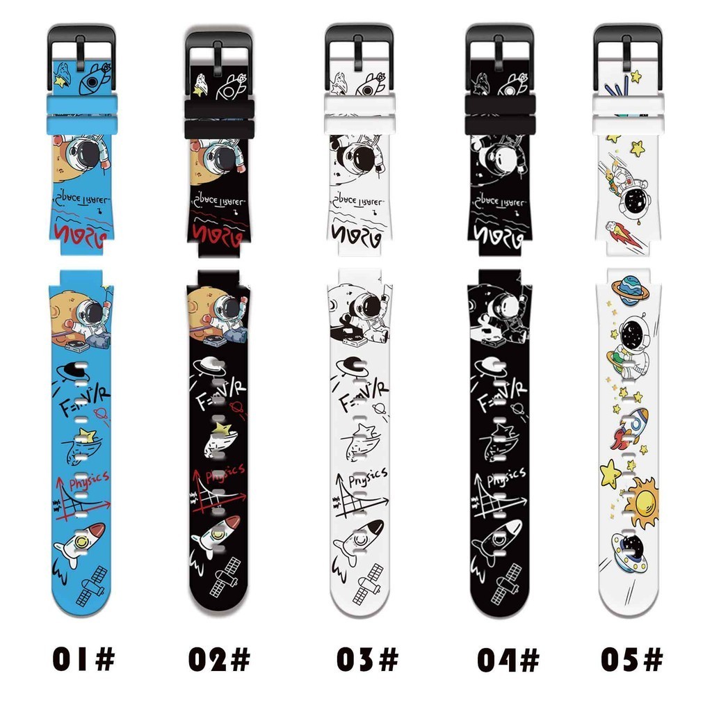 Imoo Z1 Z2 Z3 Z5 Z6 Z7 สายนาฬิกา imoo สาย imoo สายซิลิโคน สำหรับ สายนาฬิกานักบินอวกาศ Graffiti สไตล์การ์ตูนพิมพ์สายคล้อง
