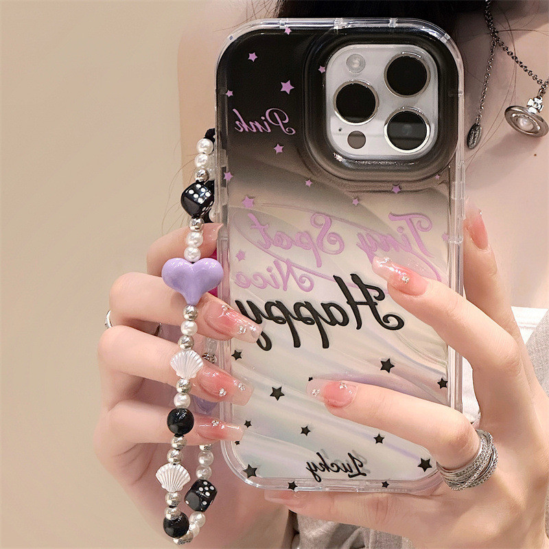 หุ้นไทย ป้องกันกรณีหยัก for iPhone 11 15 14 Pro Max XR XS Max 6s 7 8 Plus 13 12 Pro Max เคสน่ารักกลิตเตอร์เลเซอร์การ์ด