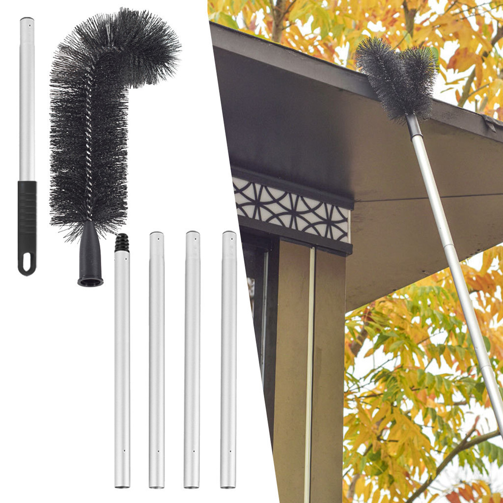 2024 Telescopic Roof Gutter Cleaner Retractable แปรงเครื่องมือสําหรับ Gutter โค้งออกแบบ Gutter ทําคว