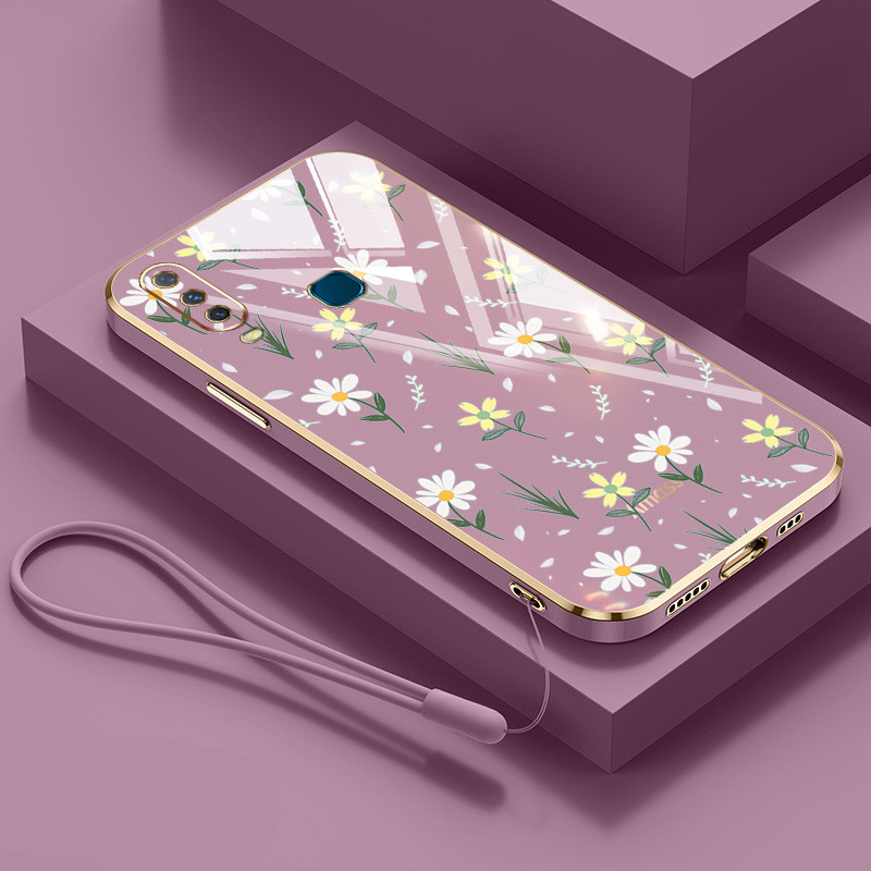 เคสสําหรับvivo Y17 Y15 Y12 Y12i Y19 U3 Y11 2019 1902 1901 1915 1906 ดอกไม้ขนาดเล็กหรูหราElectroplating Anti Dropซิลิโคนเคสโทรศัพท์