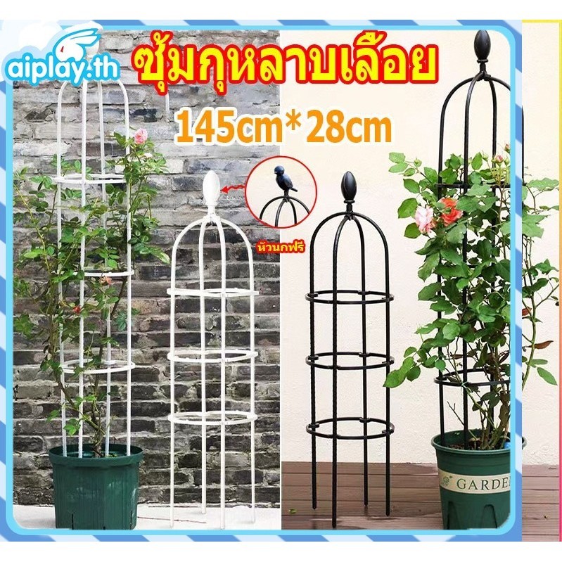 145cm*28cm ซุ้มกุหลาบ ซุ้มกุหลาบเลื้อย โครงกุหลาบเลื้อย ซุ้มไม้เลื้อย ท่อเหล็กเคลือบ เหล็กแข็งแรง PE กันสนิม กระถางต้นไม