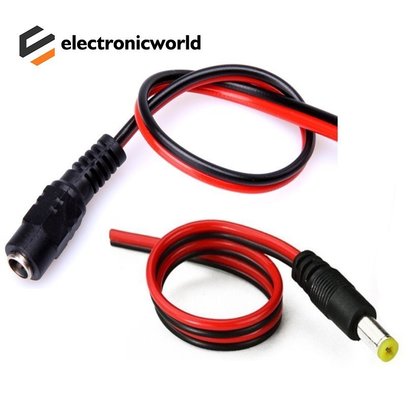 2PCS DC Power ชายหญิงสาย 12V ปลั๊ก DC อะแดปเตอร์สายปลั๊กสําหรับกล้องวงจรปิด DC ปลั๊ก 5.5*2.1 มม.5.5x