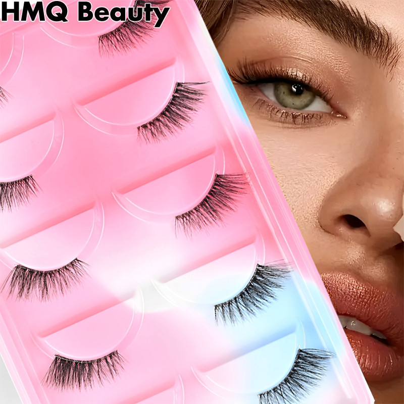5 คู่ Natural Look Curly Half Lashes - เพิ่มปริมาณและความละเอียดสูงให้กับดวงตาของคุณสําหรับงานปาร์ตี้ออกเดทและเวทีแต่งหน้า