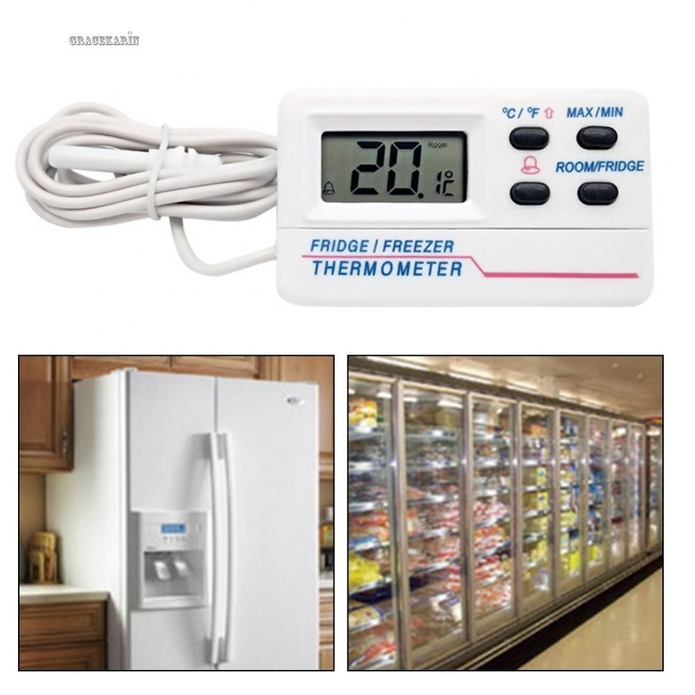 ⛤GRKN⛤Digital Fridge Thermometer Large LCD Display Monitor Temperature Fluctuations