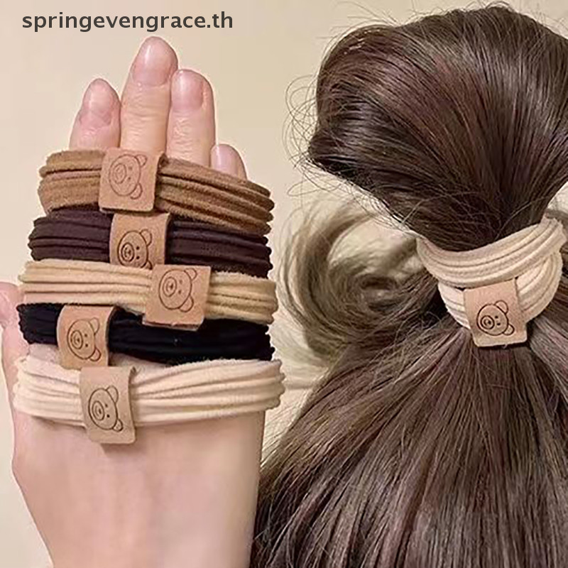 Springevengrace ความยืดหยุ่นสูงหนาทนทานผูกผมหมีน่ารักยางรัดผมเครื่องประดับผมผู้หญิงใหม่