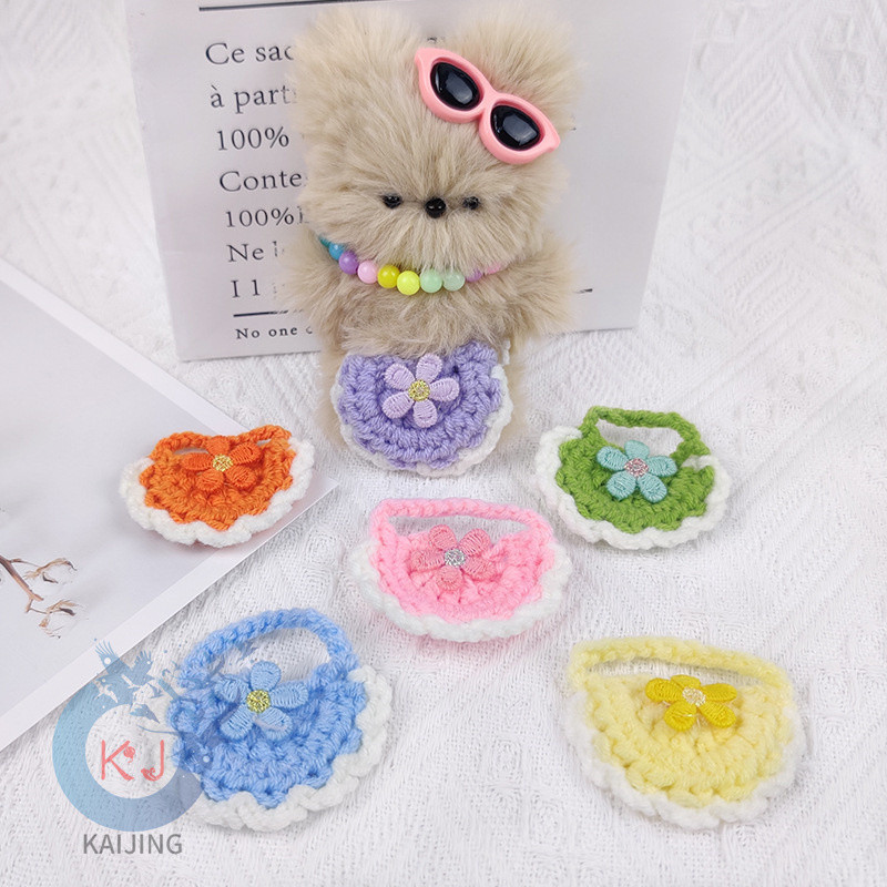 เจ้าของร้าน ทําเอง สุนัข สัตว์เลี้ยง ขนสัตว์ เอี๊ยม ตุ๊กตา เครื่องประดับ ทอมือ เอี๊ยม น้ําลาย ผ้าขนหนู