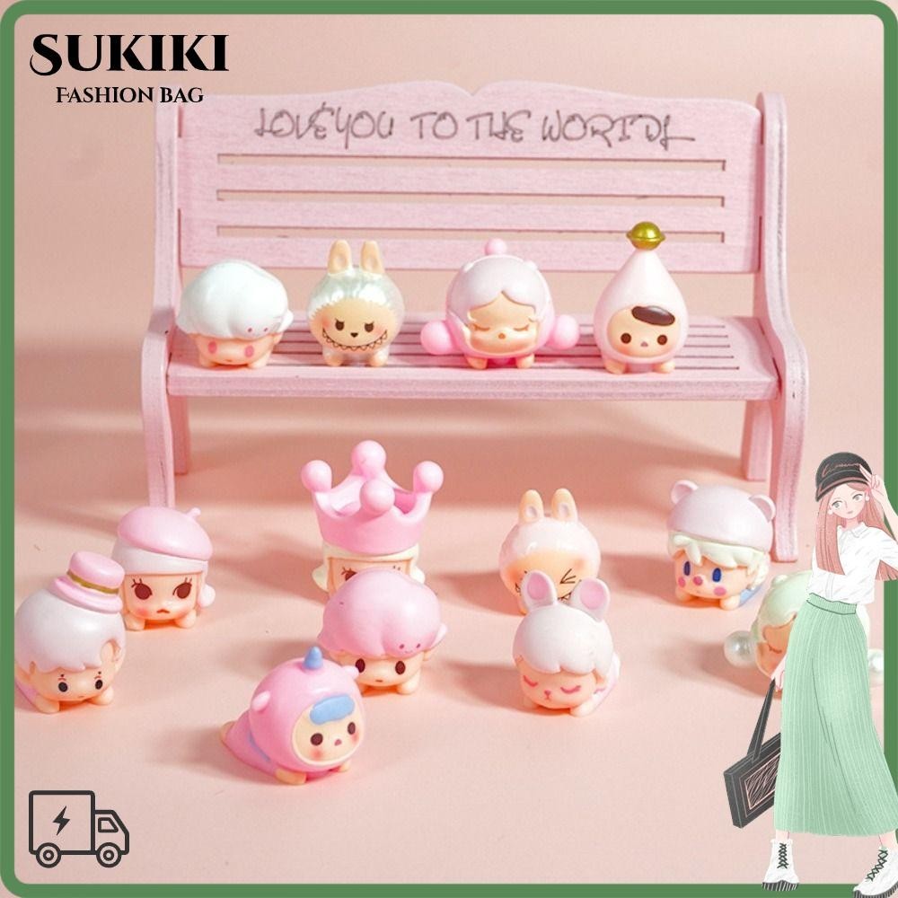 Sukiki กล่อง, POPMART Pop Bean MOLLY อะนิเมะการ์ตูนรูป,ฟองสบู่ Labubu CRYBABY กล่องของเล่นเด็ก