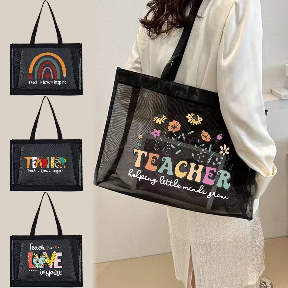 Teacher's Gift กระเป๋าจัดเก็บ กระเป๋าขนาดใหญ่ กระเป๋าใส กระเป๋าจัดระเบียบ ชุดครู การพิมพ์ กระเป๋าสตรี กระเป๋าถือ กระเป๋