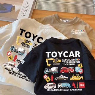 (จัดส่งตลอด 24 ชั่วโมง)Kids T shop เสื้อยืดแขนสั้น ผ้าฝ้าย 100% พิมพ์ลายการ์ตูน (1-11 ปี) ทรงหลวม แฟชั่นสําหรับเด็ก#0090