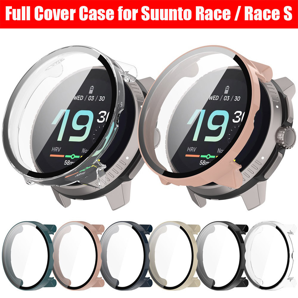 ตัวป้องกันหน้าจอกระจกคลุมทั้งหมดสําหรับ Suunto Race S Hard Bumper Case เกราะป้องกันสําหรับ Suunto Race