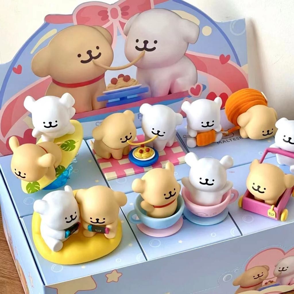 Maltese Korean Line Dog Blind Box Joyful series ลูกสุนัขของเล่นรูปสุนัขของขวัญทํามือสําหรับเพื่อน
