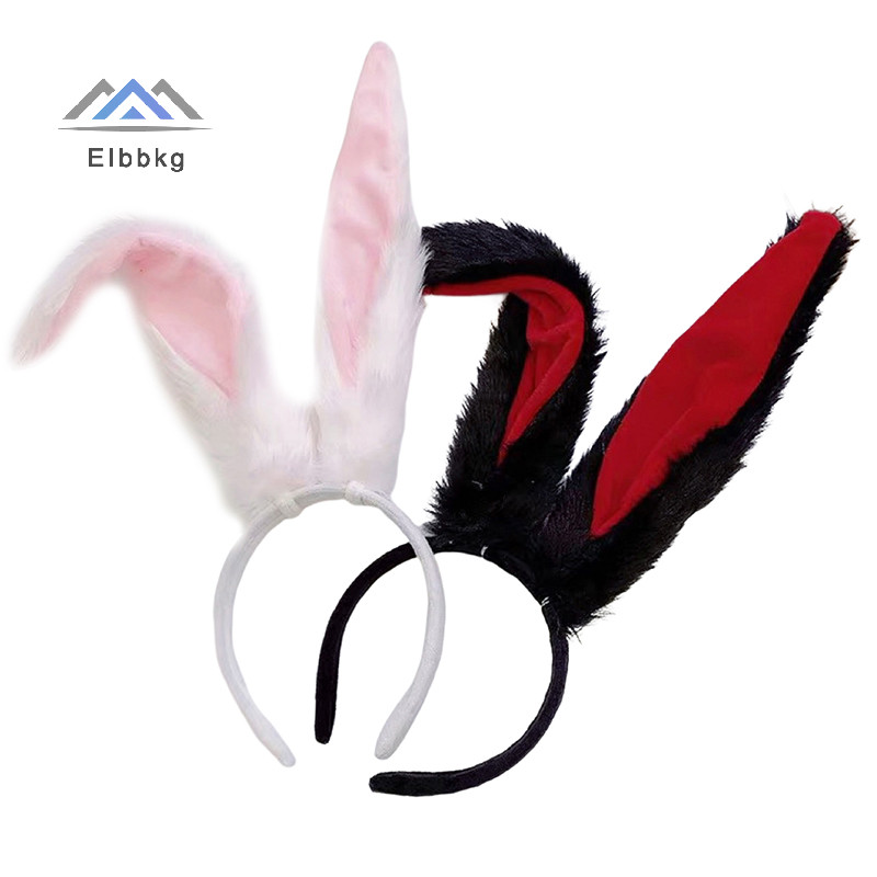 Eibbkg หญิงน่ารักสาว Lolita คอสเพลย์ Fluffy Plush หวานยาวกระต่ายกระต่ายหูผม Hoop การ์ตูนอะนิเมะ Headpiece ลดราคา
