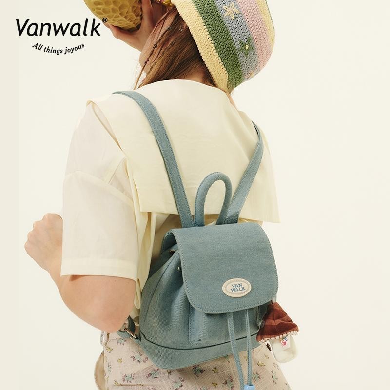 Vanwalk(v2622)กระเป๋าเป้เด็กผู้หญิงคาวบอยน่ารักสไตล์วินเทจกระเป๋าเป้นักเรียน