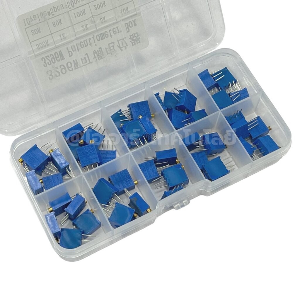 3296W Kit ชุดตัวต้านทานปรับค่าได้ VR แนวตั้ง 50ชิ้น VR Variable Resistor Trimpot Trimmer Potentiometer 10ค่า ค่าละ5ชิ… ราคา ถูกที่สุด ดีลบีเคเค แกลเลอรีภาพที่ 2