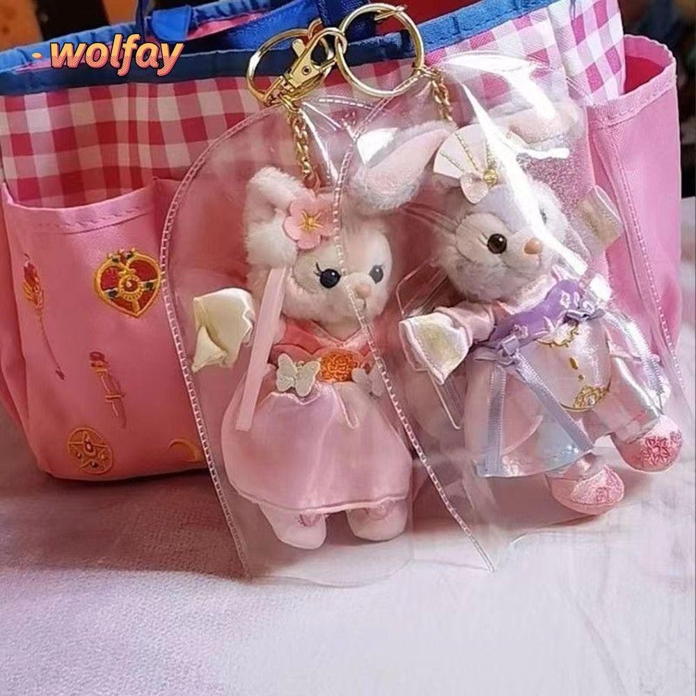 Wolfay กระเป๋าพวงกุญแจ,กันฝุ่น PVC Scratch-proof กระเป๋าตุ๊กตาไวนิล,แฟชั่นโปร่งใสกันน้ําสาย Organizer กล่องสําหรับ Labubu/ob11 BJD
