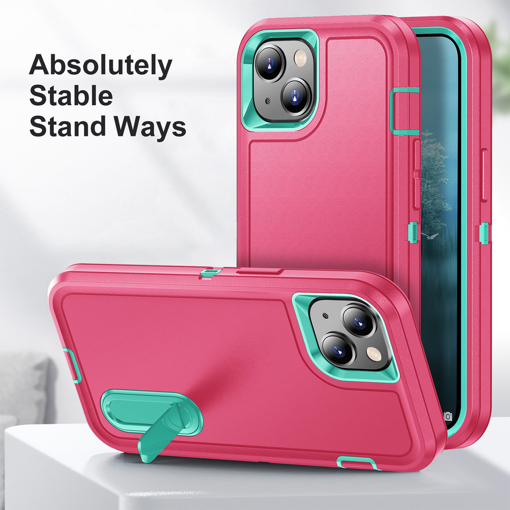 กันกระแทก PC Hard เคสโทรศัพท์สําหรับ iPhone 17 PROMAX 16E 17E 14 15 16 Pro Max 14 15 16 PIUS Anti-Scratch กล้องป้องกันกรณีปกหลังพร้อมผู้ถือขาตั้ง