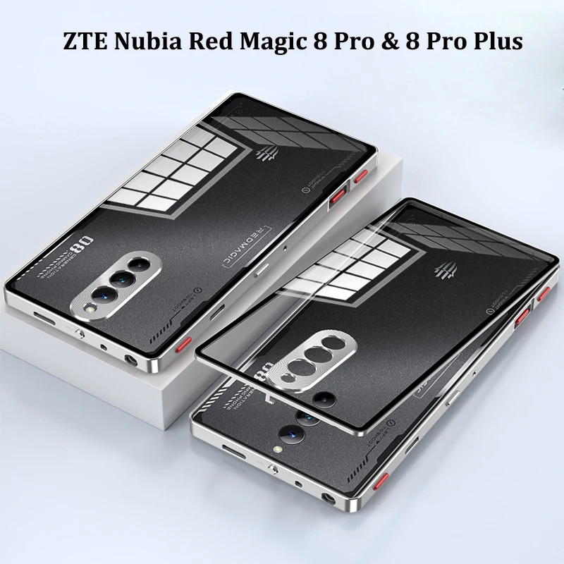 Nubia Red Magic 8 Pro + NX729J กรณีกันชนโลหะกระจกนิรภัยปกหลังสําหรับ Red Magic 8S Pro Plus โลหะกล้องเลนส์ Protector