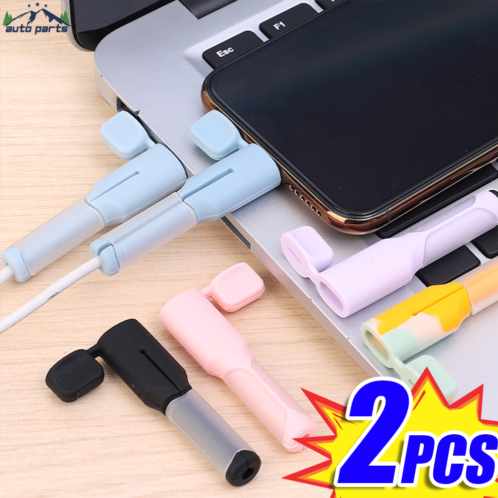 2 ชิ้น/เซ็ต Universal สายไฟ Winder Protector - สําหรับ iOS 18W/20W, USB-A, Type-C - สีลูกกวาด, ซิลิโคน, นุ่ม, ทนทาน - ฝาครอบป้องกันสาย Anti-Break - สายชาร์จโทรศัพท์ Saver