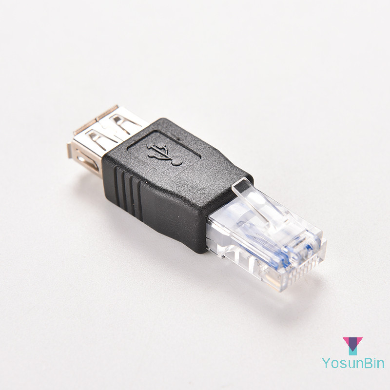 Yosunbin] RJ45 Male to USB AF A Female Adapter Socket LAN Network Ethernet Router Plug ใหม่