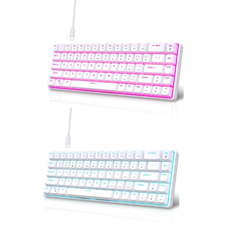 Doublebuy V800 60 Percent Mechanical Keyboard การฉีดสีคู่พร้อม Backlits 68Key Layout Switches USB Sm