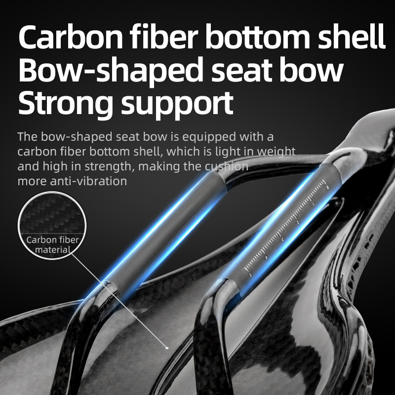 Rockbros 3D การพิมพ์จักรยานอานเบาะคาร์บอน Fibre น้ําหนักเบา Streamline แผนที่จักรยานอานรังผึ้งตาข่ายกันกระแทก Hollow Breathable Professional จักรยานอุปกรณ์เสริม - รูปที่ 3