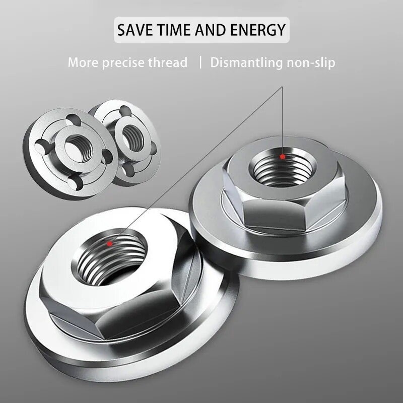 แหวนประกับน๊อตล๊อคใบเจียร์ น็อตล็อคเครื่องเจียร 4 นิ้ว อะแดปเตอร์เครื่องเจียร น็อตล็อคหินเจียรลูกหมู แหวนประกับใบเจียร - รูปที่ 5