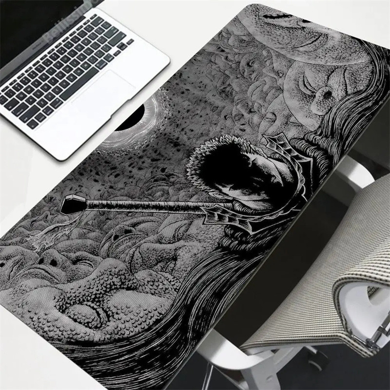 แผ่นรองเมาส์ Berserk Guts Gamer Gaming Mouse Pad Guts ดาบ Berserk อุปกรณ์เสริมคอมพิวเตอร์คีย์บอร์ดขนาดใหญ่แล็ปท็อป Padmouse ความเร็วโต๊ะ