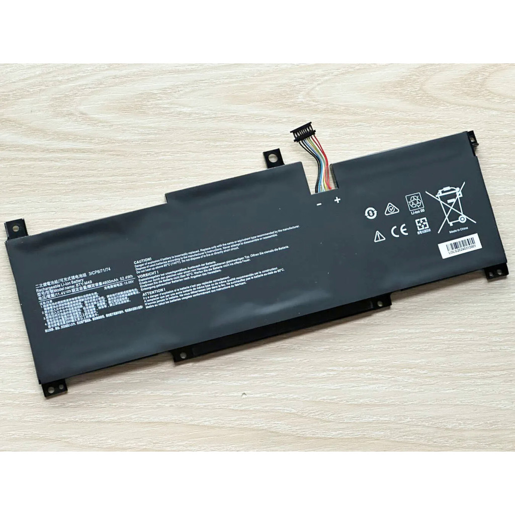 BTY-M49 แล็ปท็อป Battery For MSI Prestige 14 A10SC Prestige 14 Hands-On A10M 11.4V/52.4Wh/4600mAh